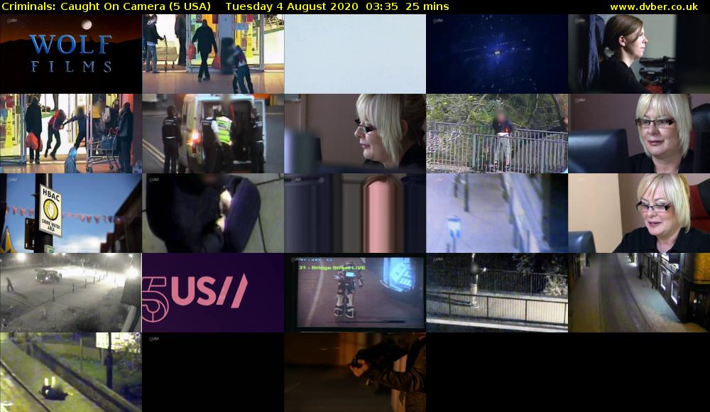 Criminals: Caught On Camera (5 USA) Tuesday 4 August 2020 03:35 - 04:00