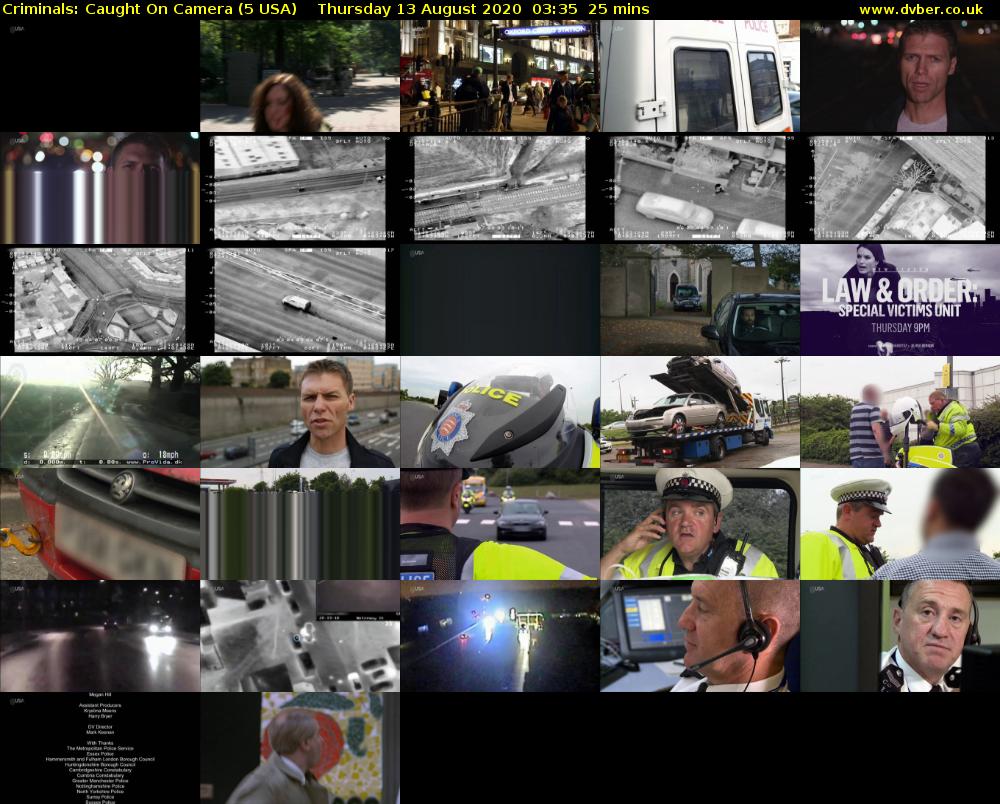Criminals: Caught On Camera (5 USA) Thursday 13 August 2020 03:35 - 04:00