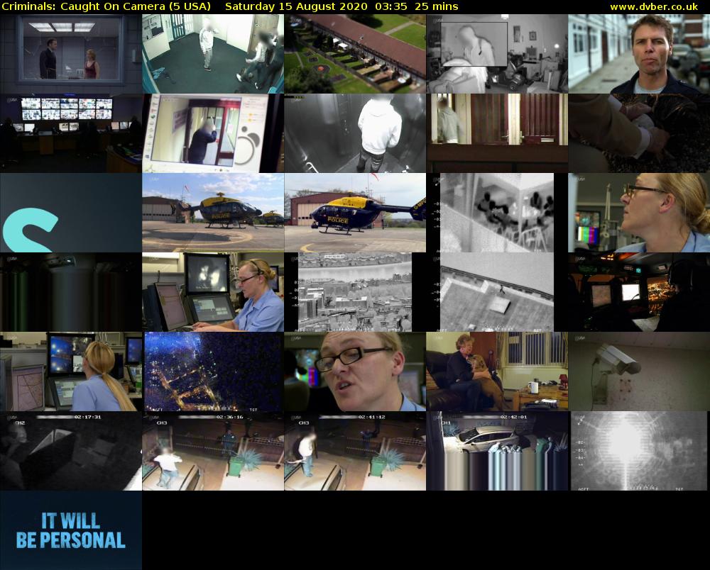 Criminals: Caught On Camera (5 USA) Saturday 15 August 2020 03:35 - 04:00