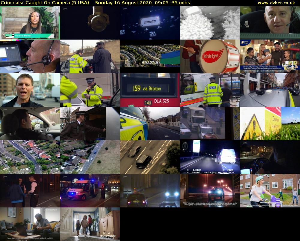 Criminals: Caught On Camera (5 USA) Sunday 16 August 2020 09:05 - 09:40