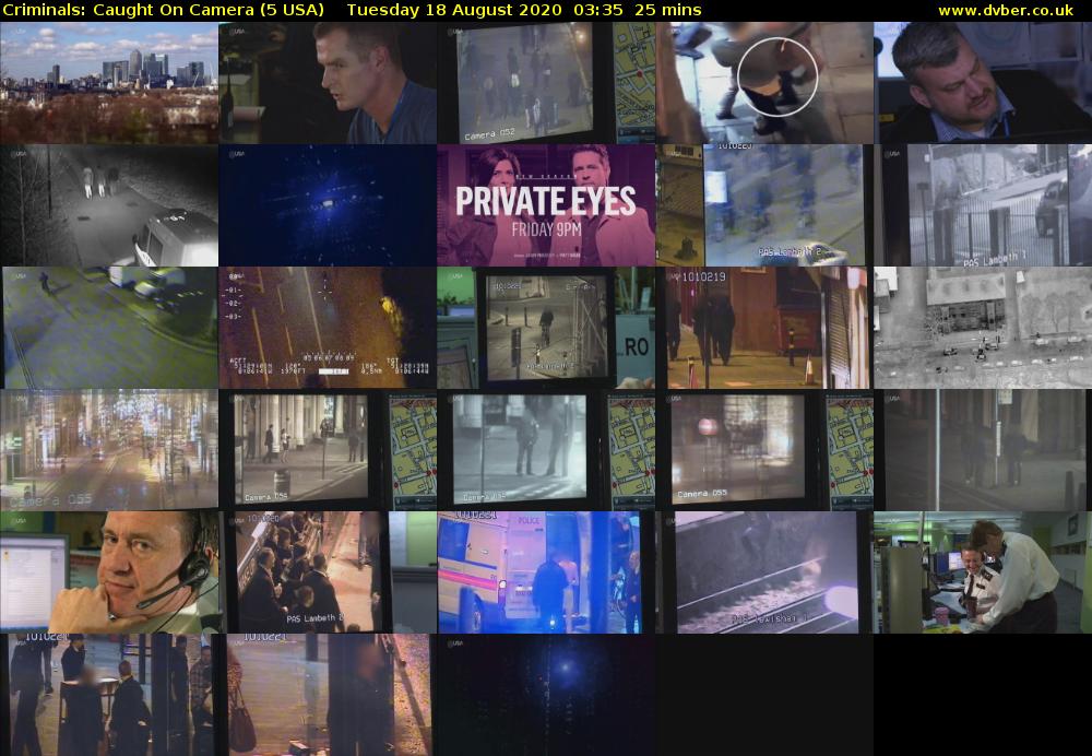 Criminals: Caught On Camera (5 USA) Tuesday 18 August 2020 03:35 - 04:00
