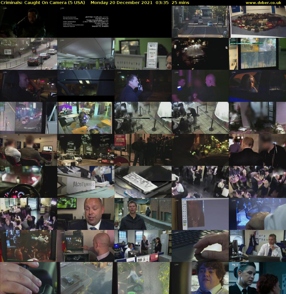 Criminals: Caught On Camera (5 USA) Monday 20 December 2021 03:35 - 04:00