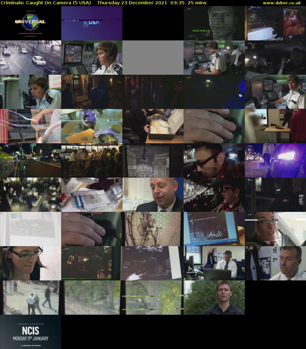 Criminals: Caught On Camera (5 USA) Thursday 23 December 2021 03:35 - 04:00