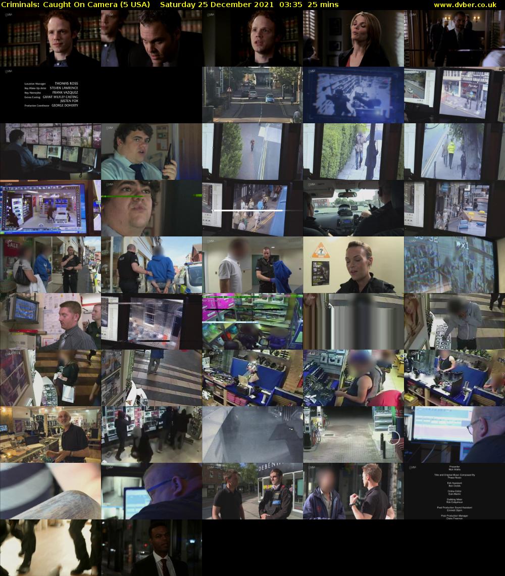 Criminals: Caught On Camera (5 USA) Saturday 25 December 2021 03:35 - 04:00