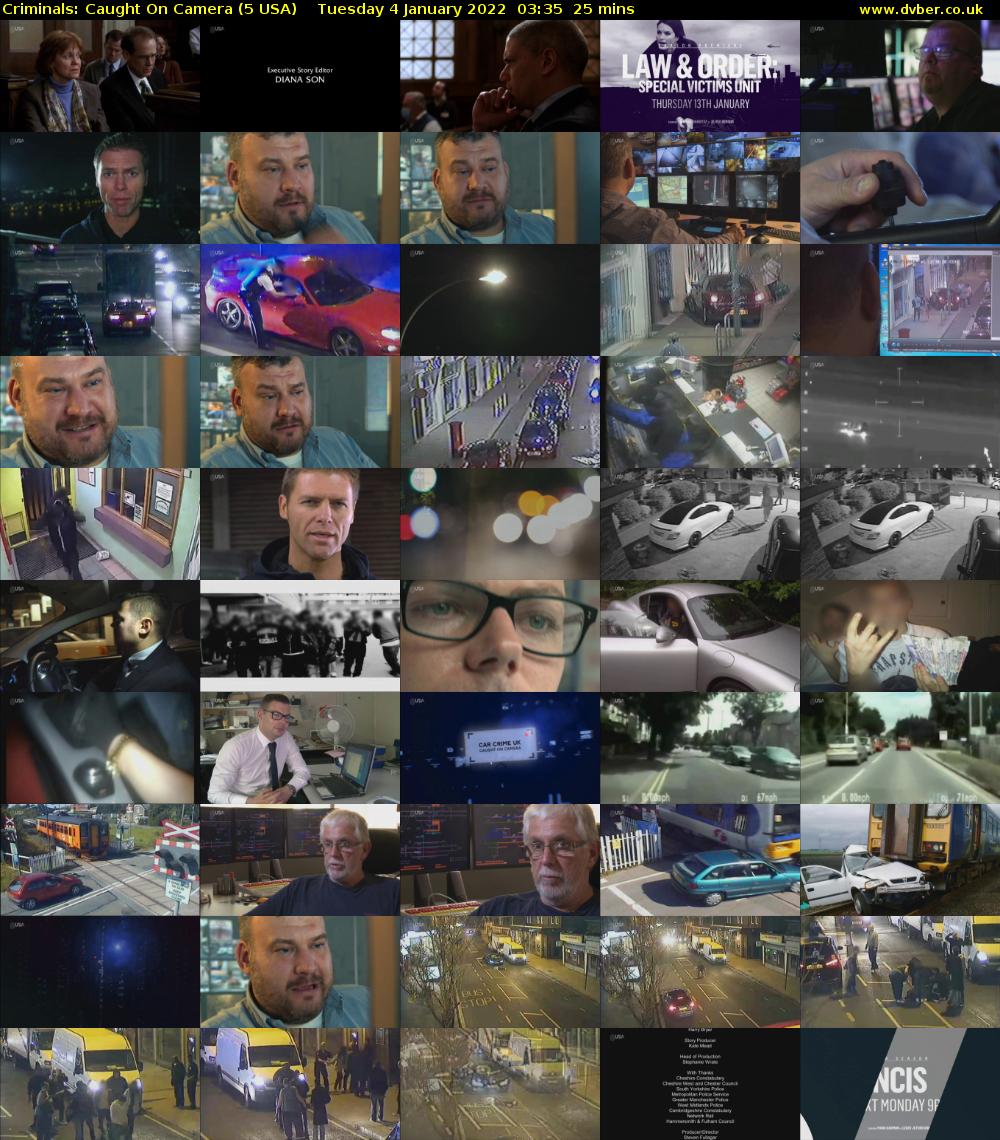 Criminals: Caught On Camera (5 USA) Tuesday 4 January 2022 03:35 - 04:00