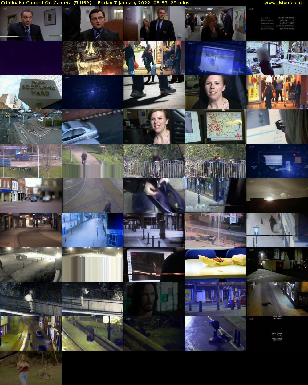 Criminals: Caught On Camera (5 USA) Friday 7 January 2022 03:35 - 04:00