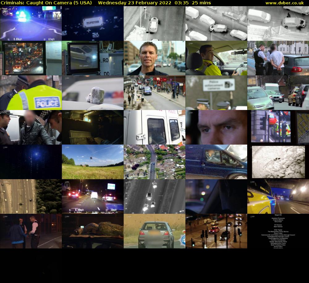 Criminals: Caught On Camera (5 USA) Wednesday 23 February 2022 03:35 - 04:00