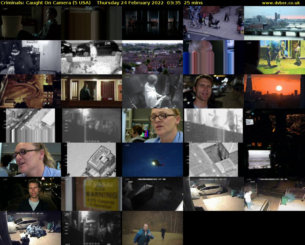 Criminals: Caught On Camera (5 USA) Thursday 24 February 2022 03:35 - 04:00