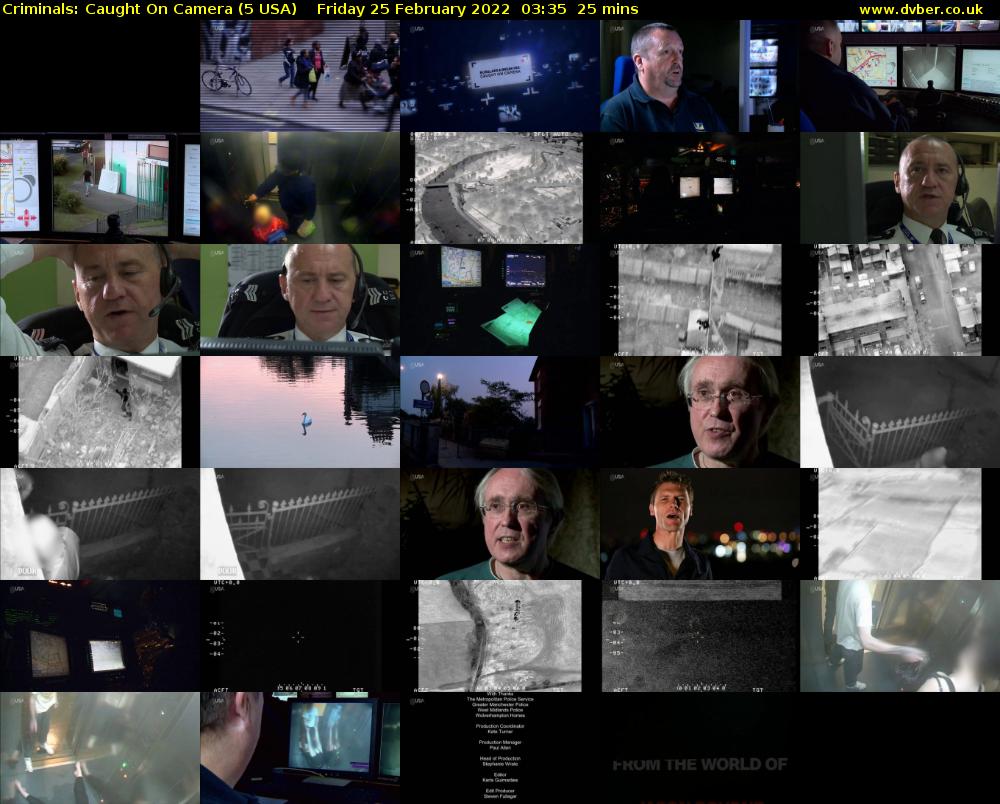 Criminals: Caught On Camera (5 USA) Friday 25 February 2022 03:35 - 04:00