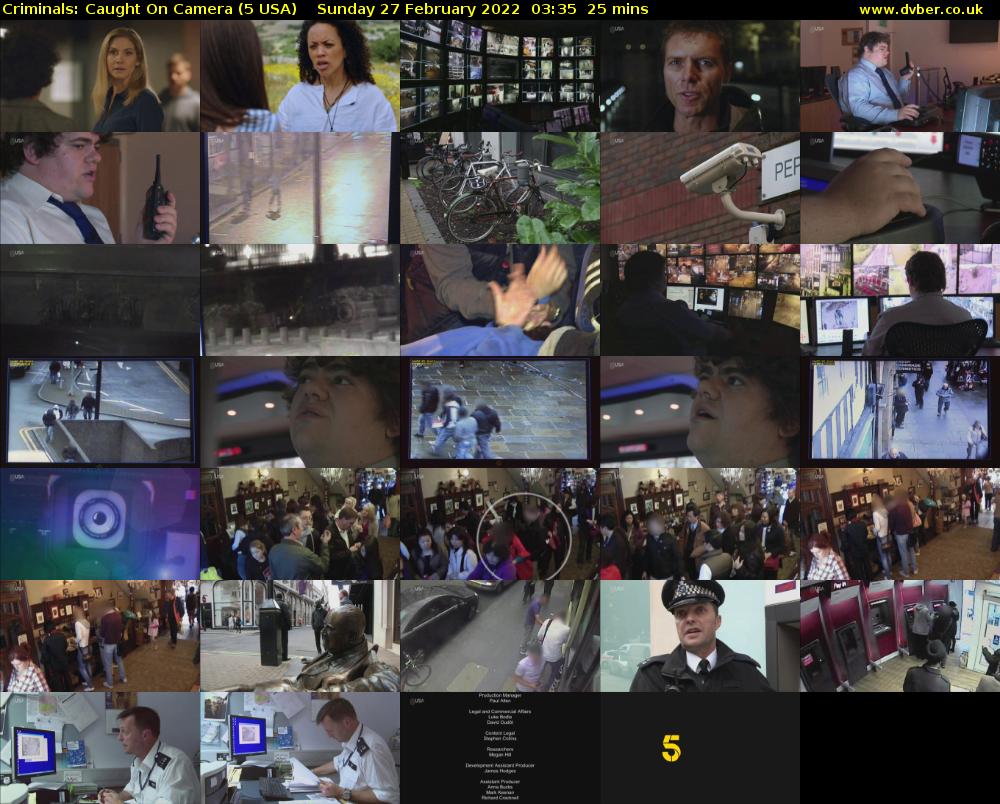 Criminals: Caught On Camera (5 USA) Sunday 27 February 2022 03:35 - 04:00