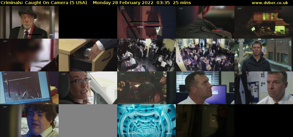 Criminals: Caught On Camera (5 USA) Monday 28 February 2022 03:35 - 04:00