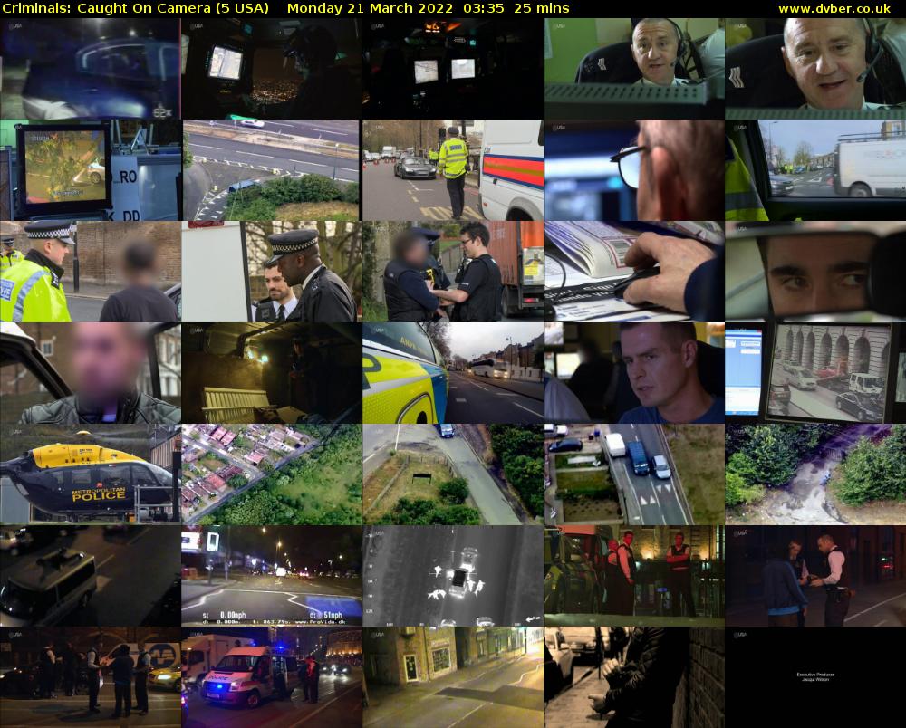 Criminals: Caught On Camera (5 USA) Monday 21 March 2022 03:35 - 04:00