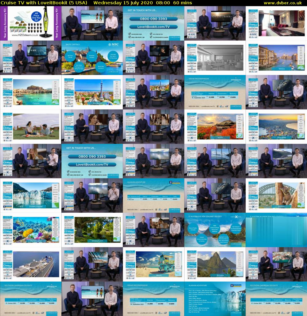 Cruise TV with LoveitBookit (5 USA) Wednesday 15 July 2020 08:00 - 09:00