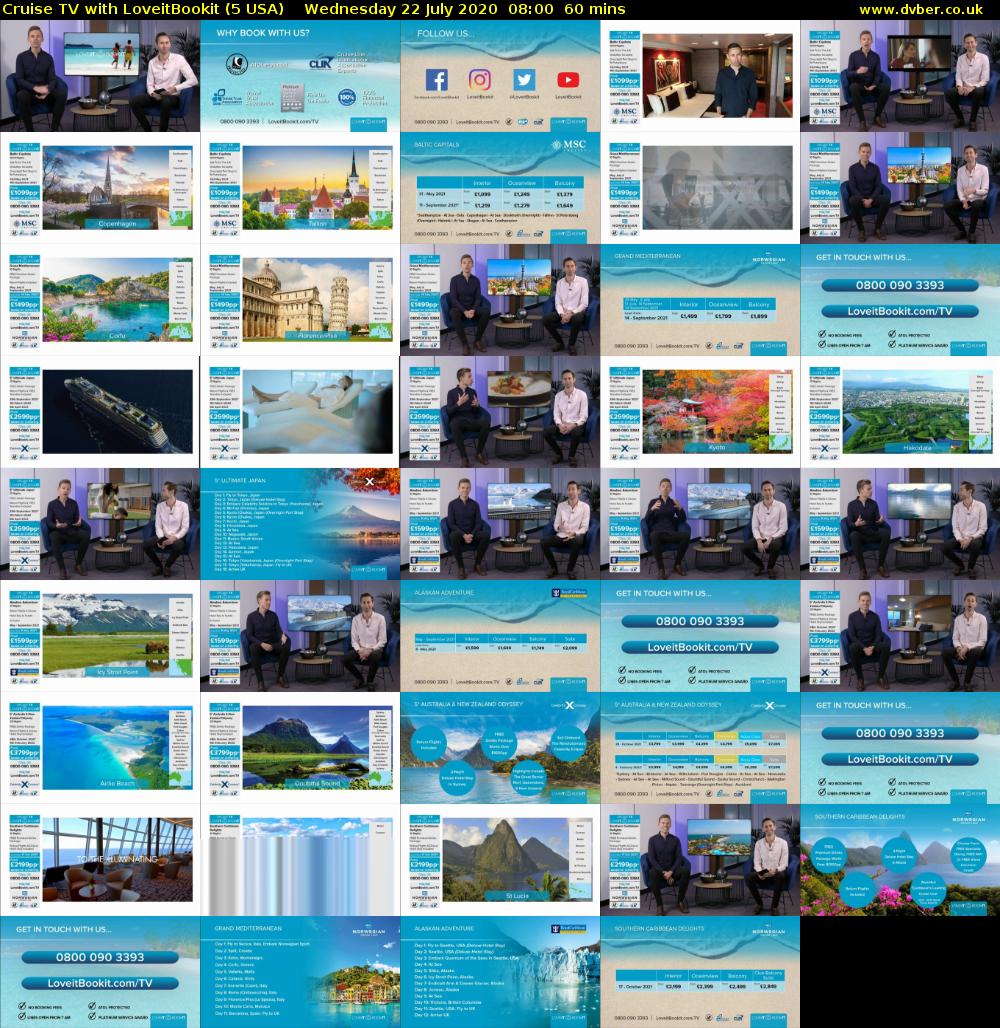 Cruise TV with LoveitBookit (5 USA) Wednesday 22 July 2020 08:00 - 09:00