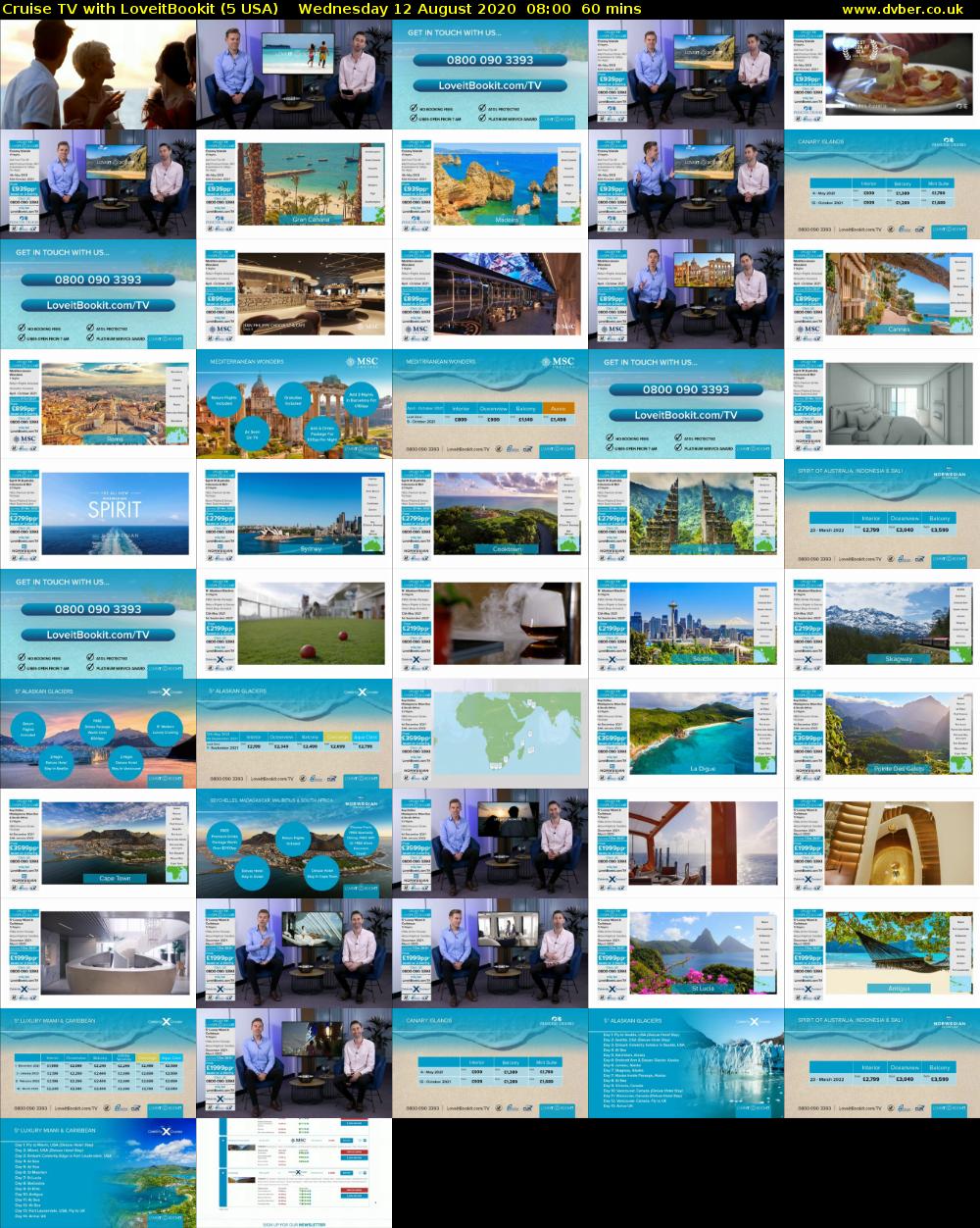 Cruise TV with LoveitBookit (5 USA) Wednesday 12 August 2020 08:00 - 09:00