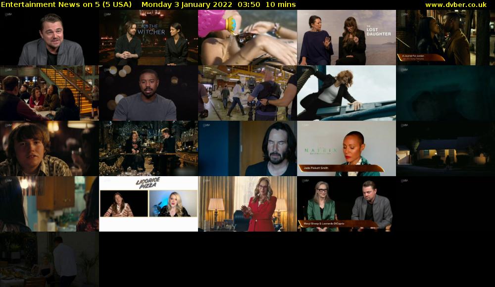 Entertainment News on 5 (5 USA) Monday 3 January 2022 03:50 - 04:00
