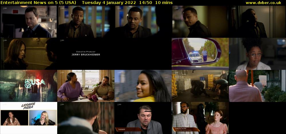 Entertainment News on 5 (5 USA) Tuesday 4 January 2022 14:50 - 15:00