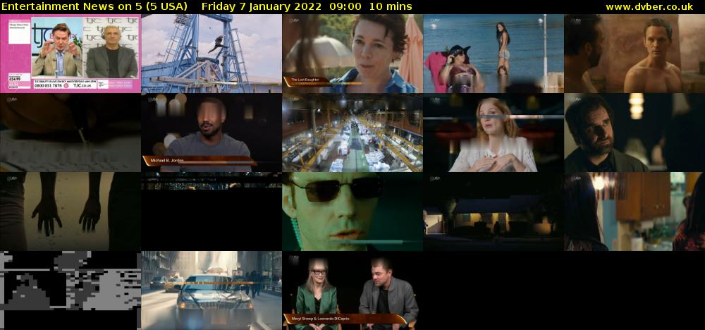 Entertainment News on 5 (5 USA) Friday 7 January 2022 09:00 - 09:10