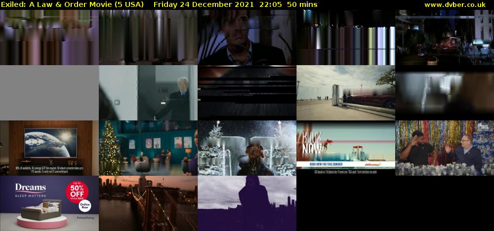 Exiled: A Law & Order Movie (5 USA) Friday 24 December 2021 22:05 - 22:55