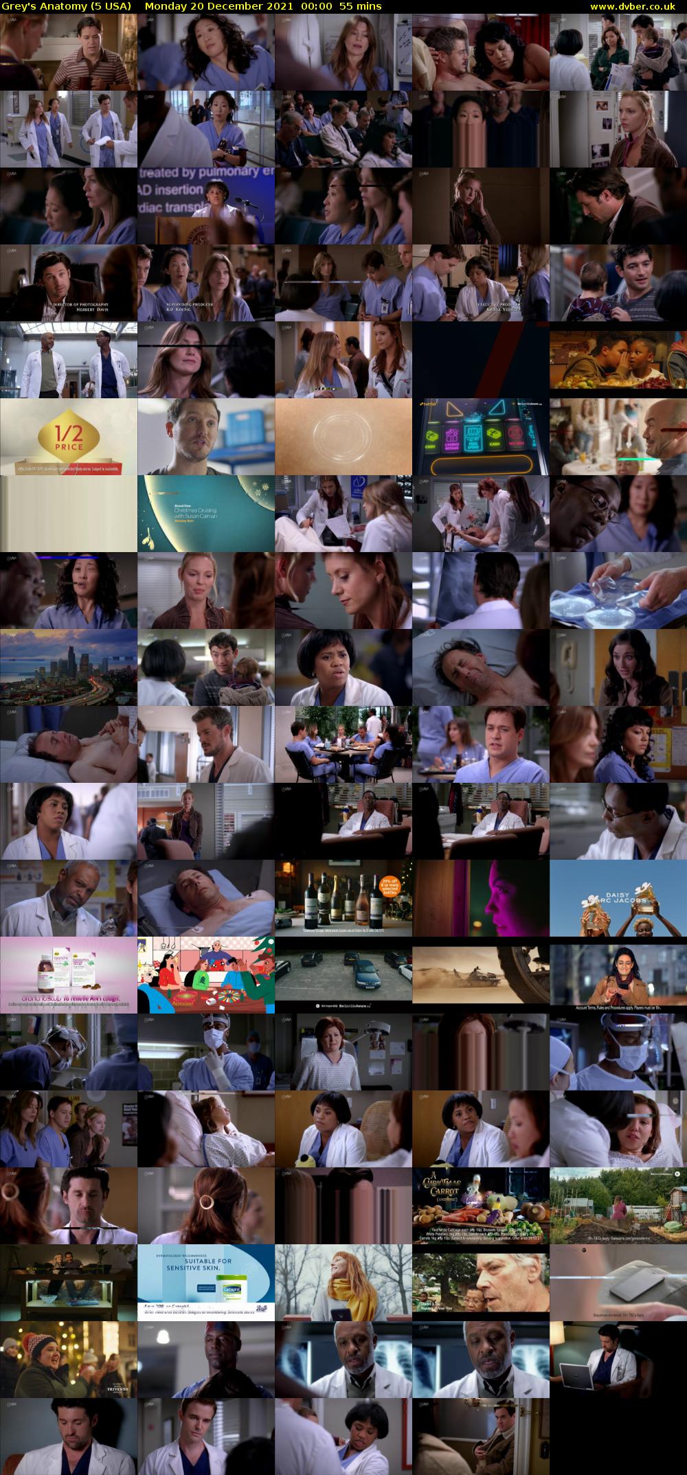 Grey's Anatomy (5 USA) Monday 20 December 2021 00:00 - 00:55