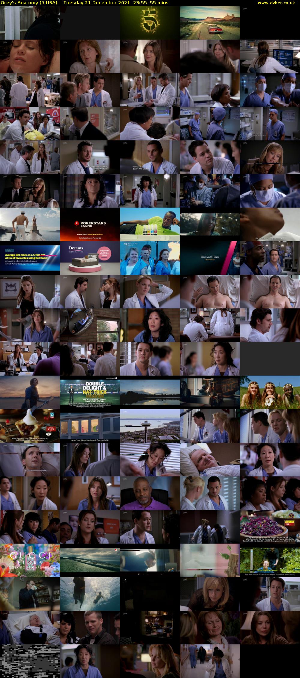 Grey's Anatomy (5 USA) Tuesday 21 December 2021 23:55 - 00:50