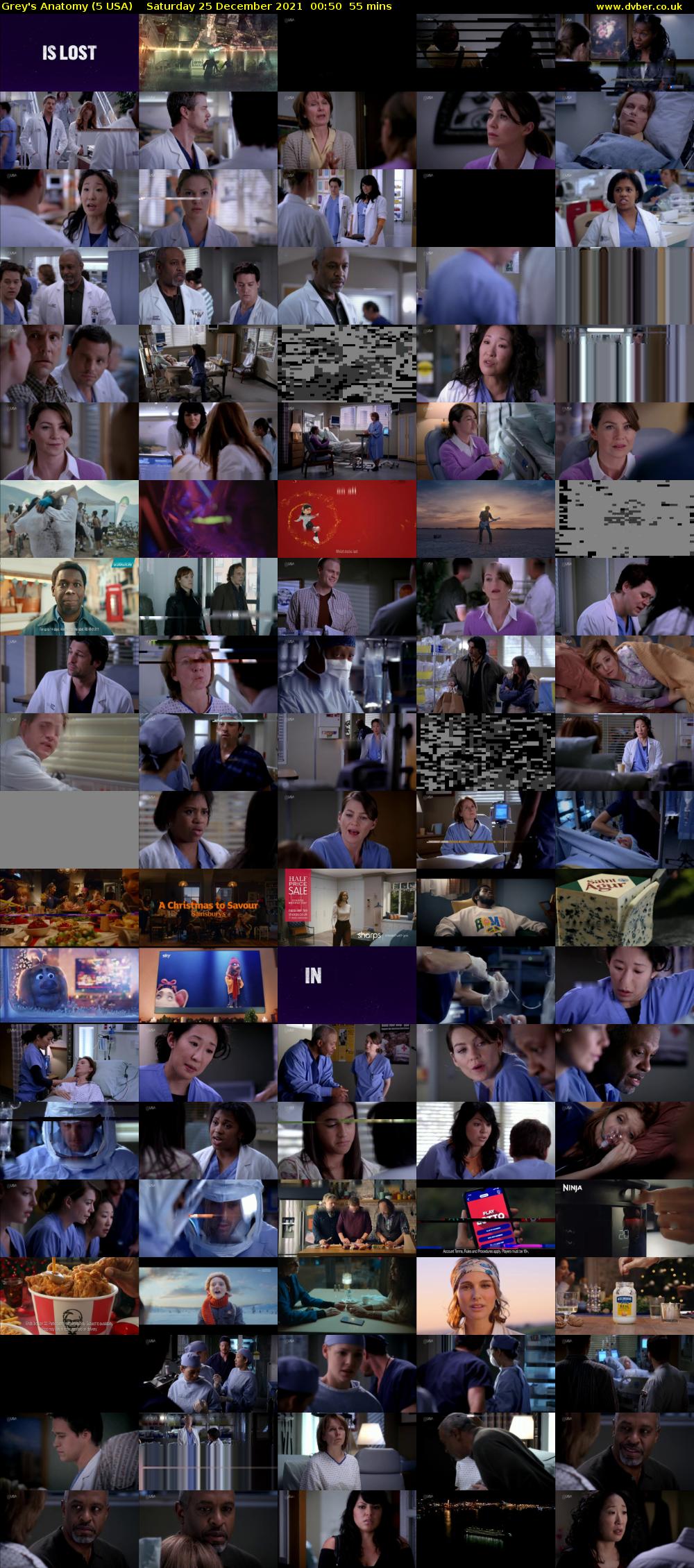 Grey's Anatomy (5 USA) Saturday 25 December 2021 00:50 - 01:45