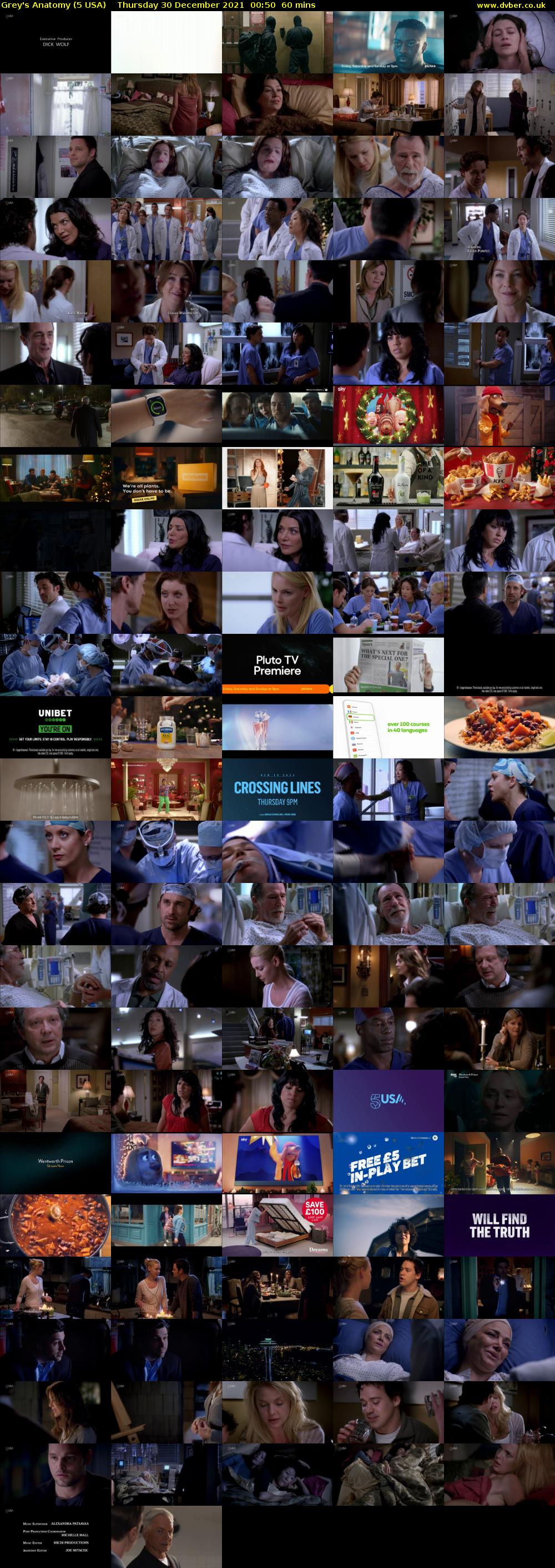 Grey's Anatomy (5 USA) Thursday 30 December 2021 00:50 - 01:50