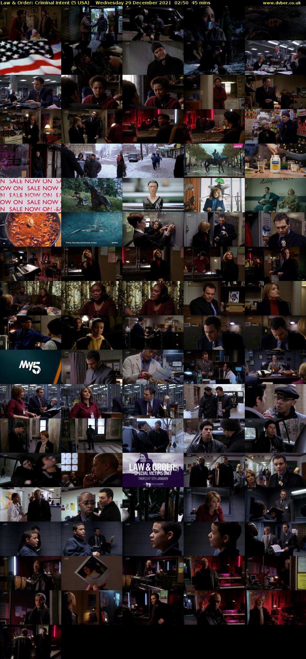 Law & Order: Criminal Intent (5 USA) Wednesday 29 December 2021 02:50 - 03:35