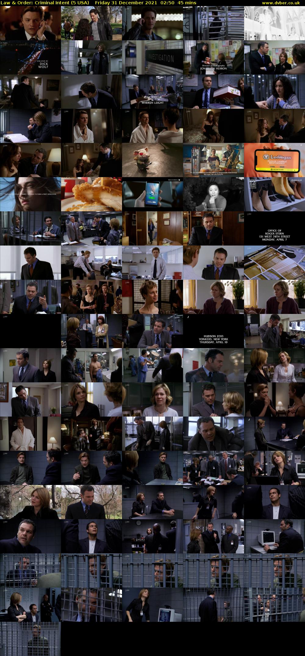 Law & Order: Criminal Intent (5 USA) Friday 31 December 2021 02:50 - 03:35