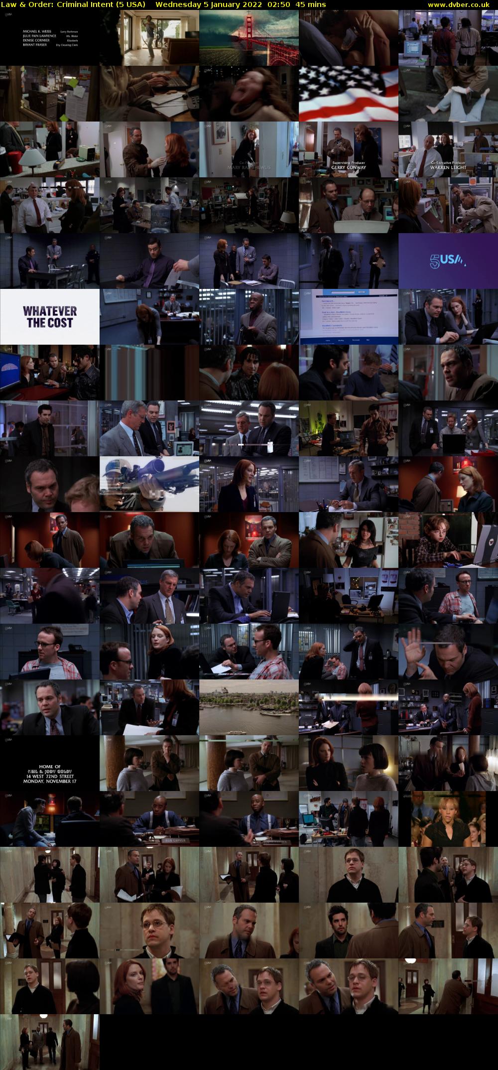 Law & Order: Criminal Intent (5 USA) Wednesday 5 January 2022 02:50 - 03:35