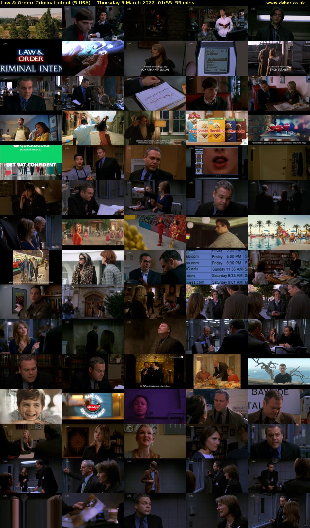 Law & Order: Criminal Intent (5 USA) Thursday 3 March 2022 01:55 - 02:50