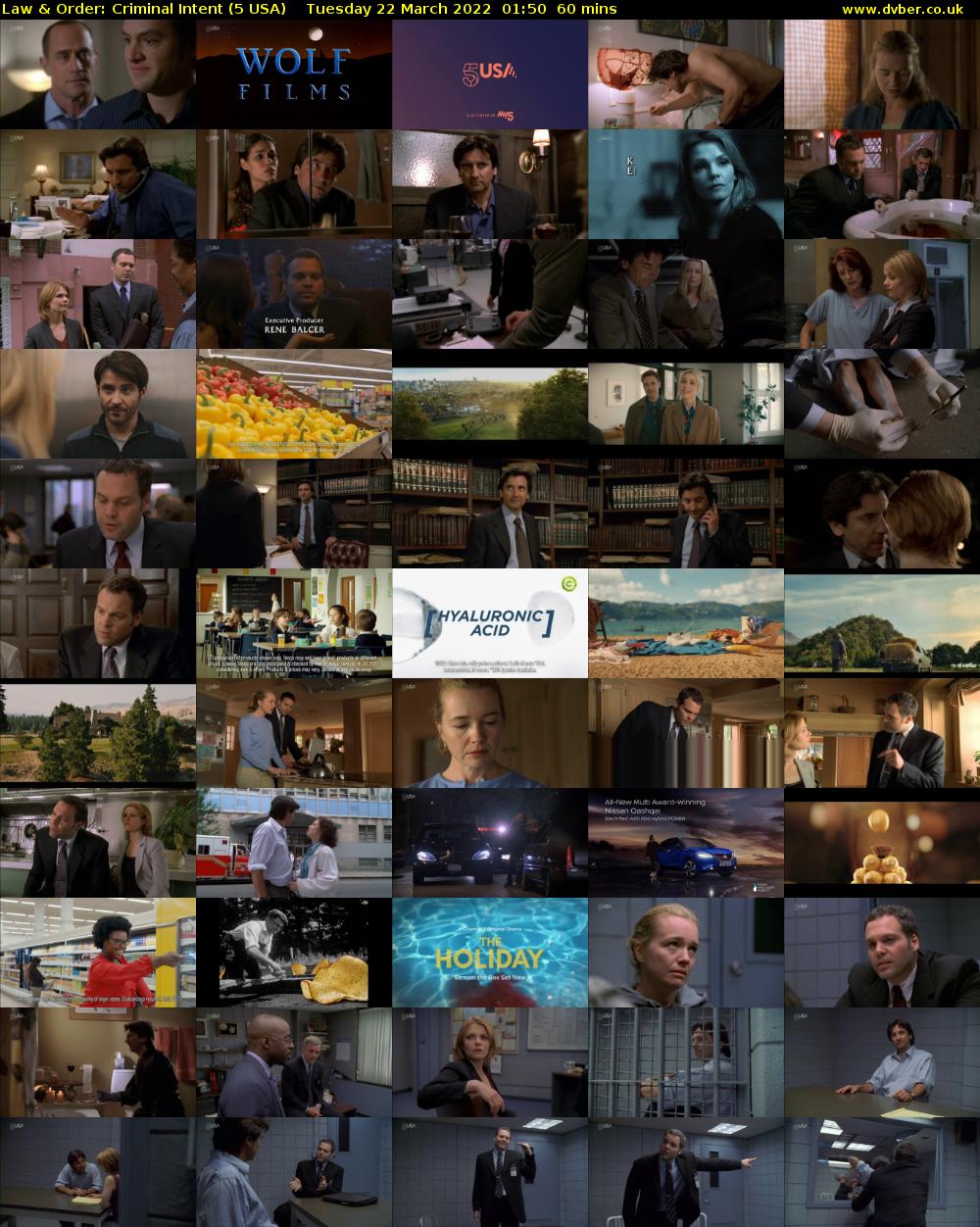 Law & Order: Criminal Intent (5 USA) Tuesday 22 March 2022 01:50 - 02:50