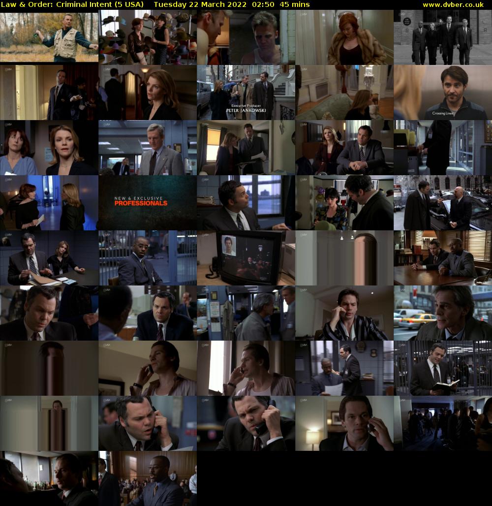 Law & Order: Criminal Intent (5 USA) Tuesday 22 March 2022 02:50 - 03:35