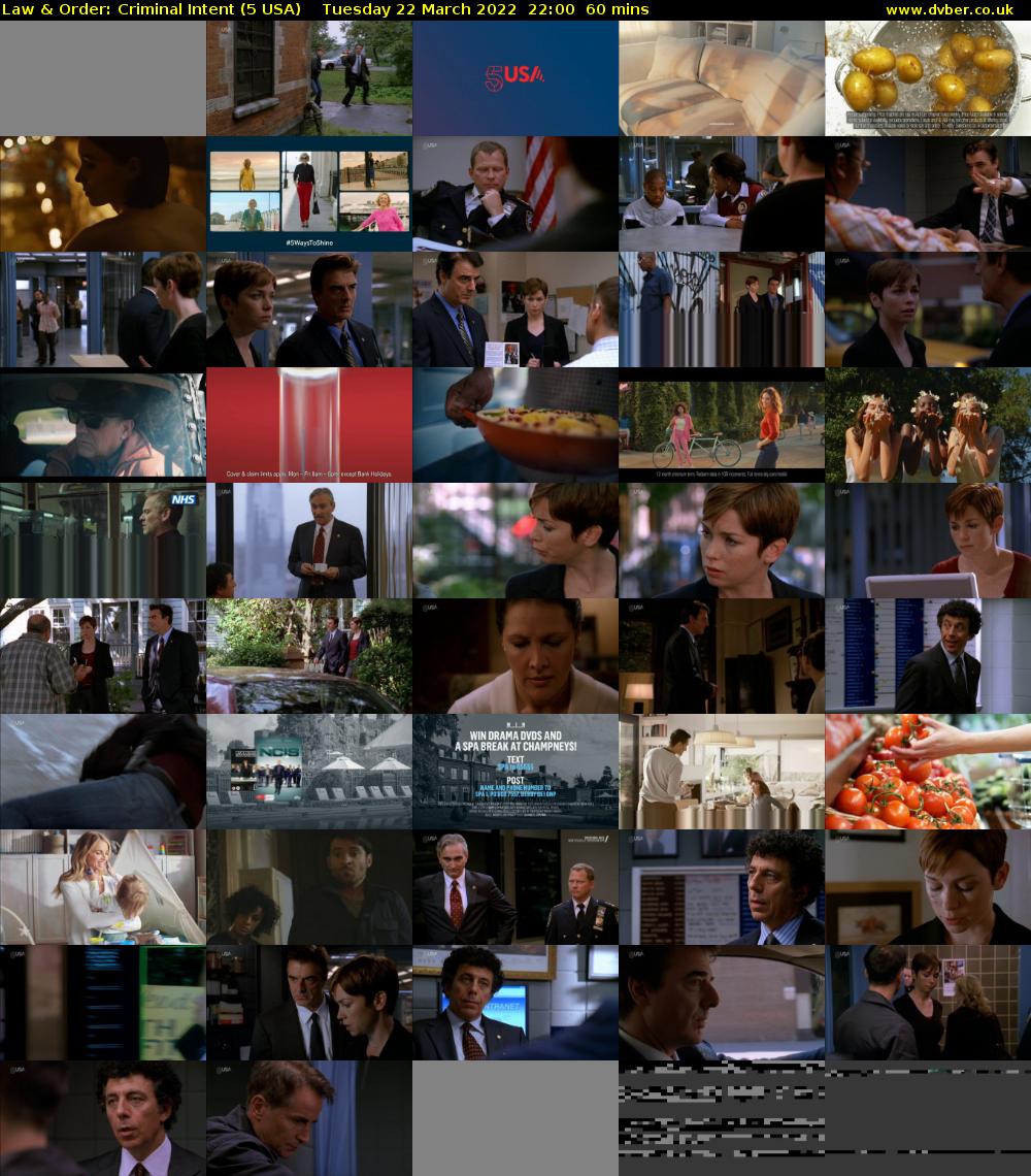 Law & Order: Criminal Intent (5 USA) Tuesday 22 March 2022 22:00 - 23:00