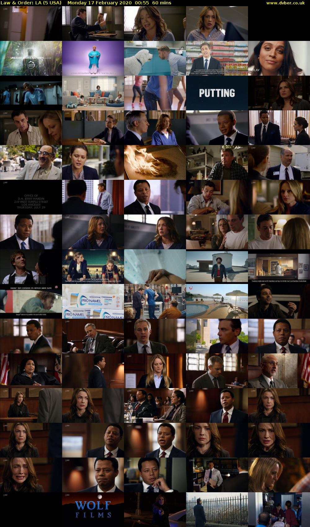 Law & Order: LA (5 USA) Monday 17 February 2020 00:55 - 01:55
