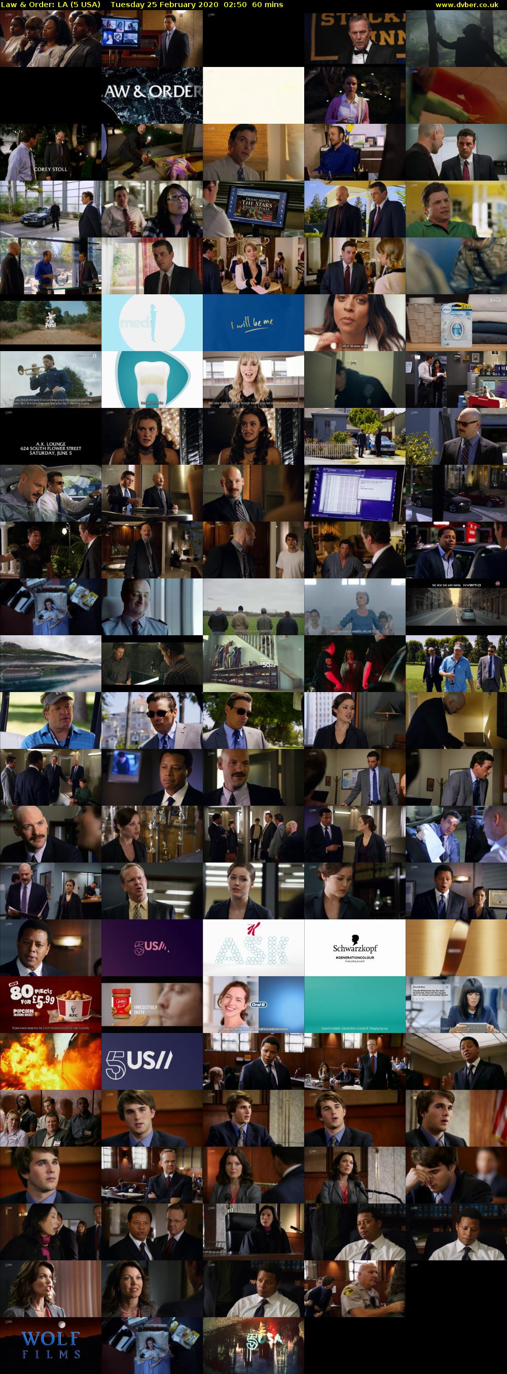 Law & Order: LA (5 USA) Tuesday 25 February 2020 02:50 - 03:50