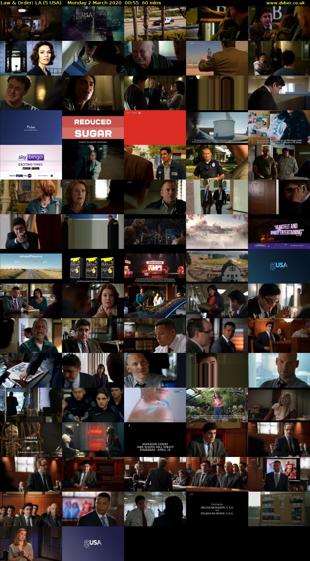 Law & Order: LA (5 USA) Monday 2 March 2020 00:55 - 01:55