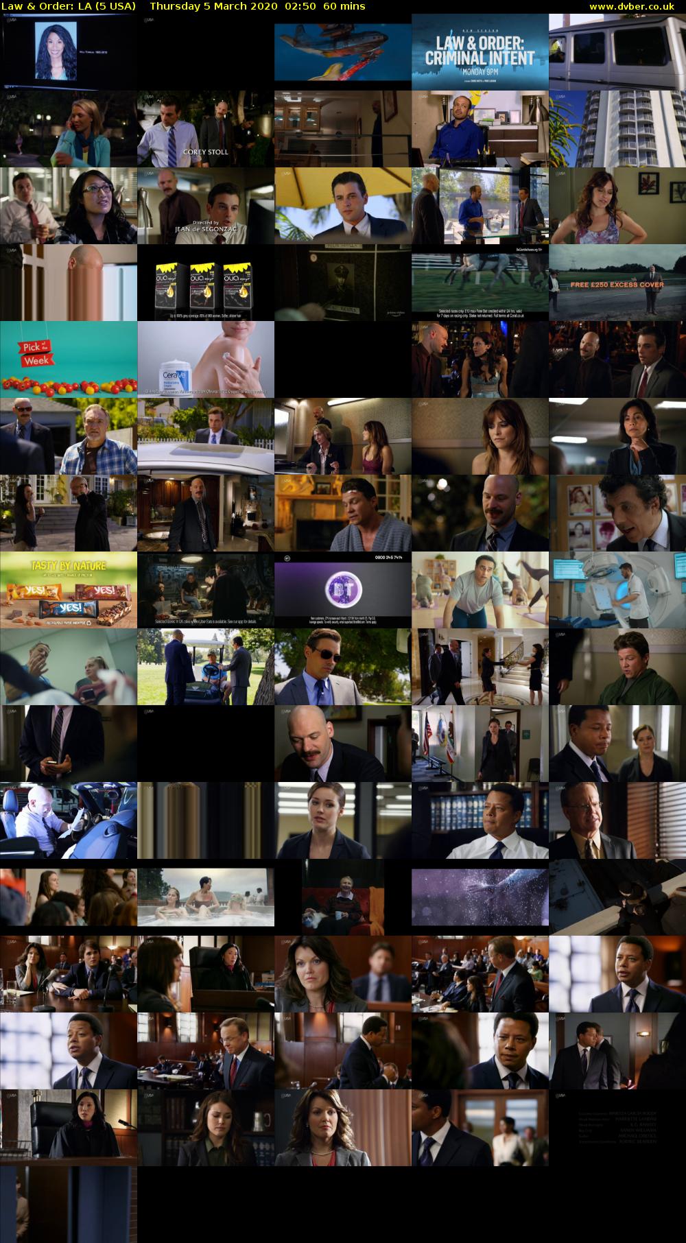 Law & Order: LA (5 USA) Thursday 5 March 2020 02:50 - 03:50
