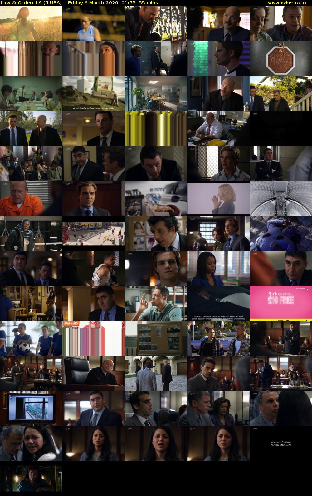 Law & Order: LA (5 USA) Friday 6 March 2020 01:55 - 02:50