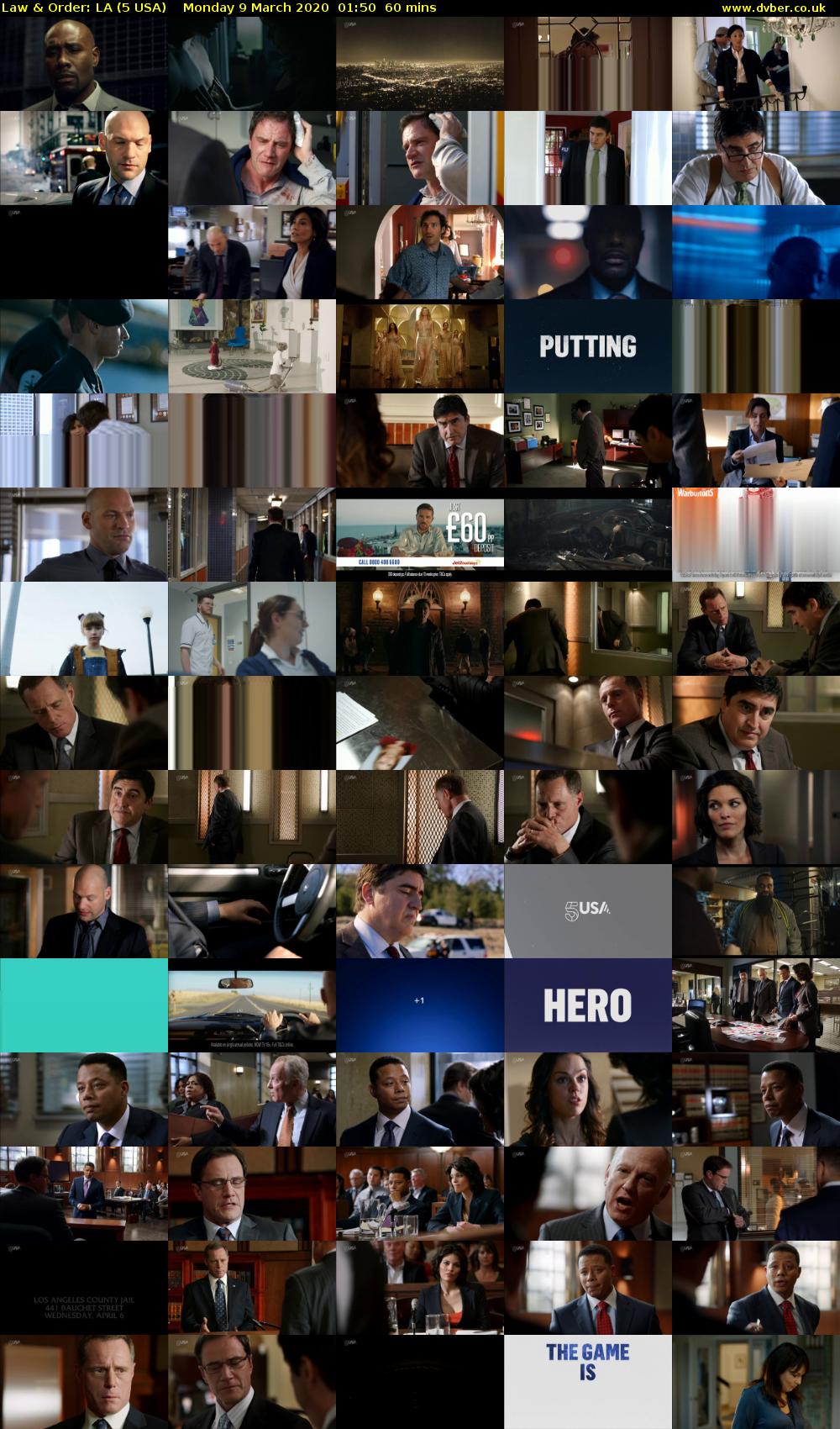 Law & Order: LA (5 USA) Monday 9 March 2020 01:50 - 02:50