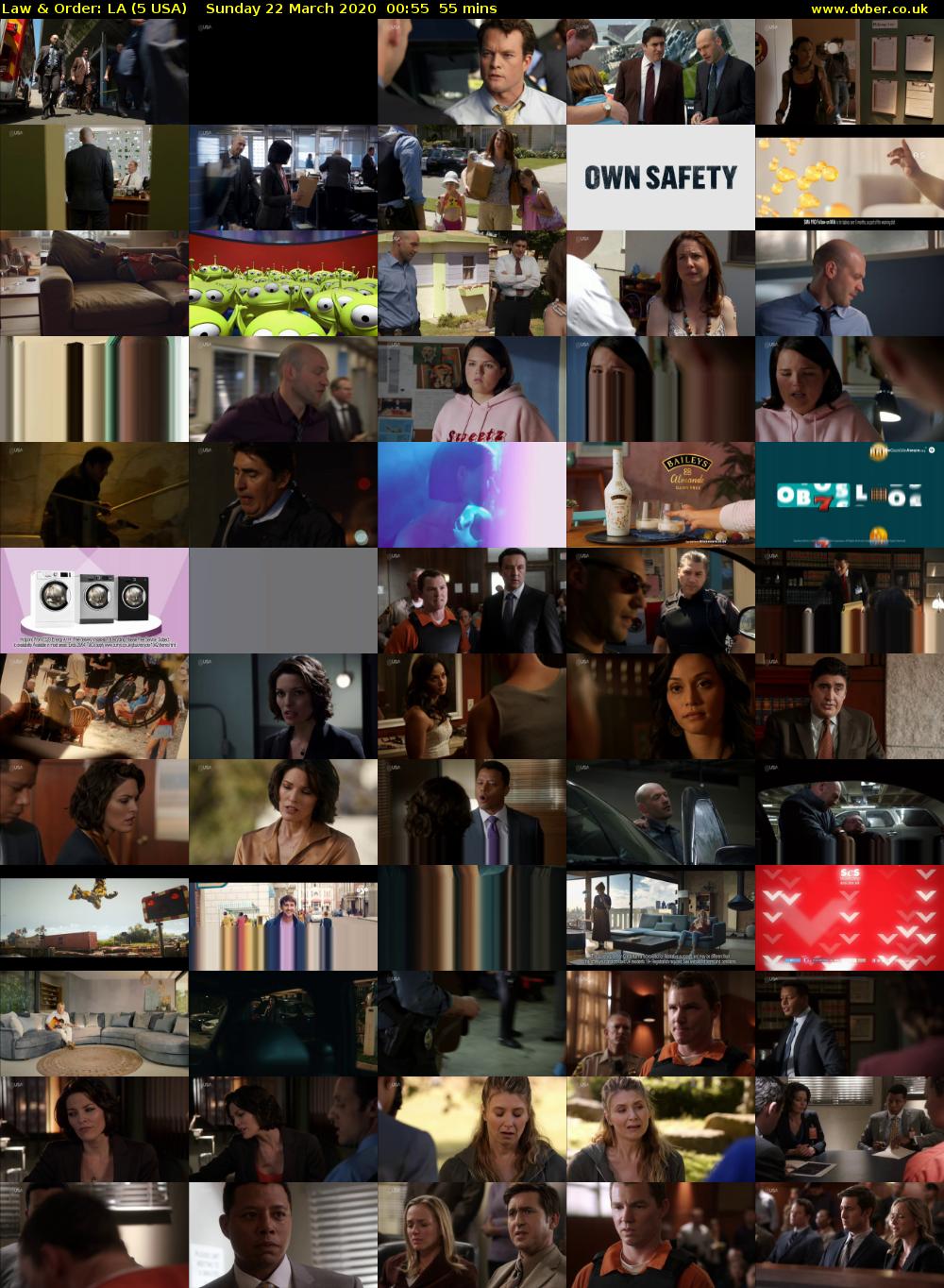 Law & Order: LA (5 USA) Sunday 22 March 2020 00:55 - 01:50