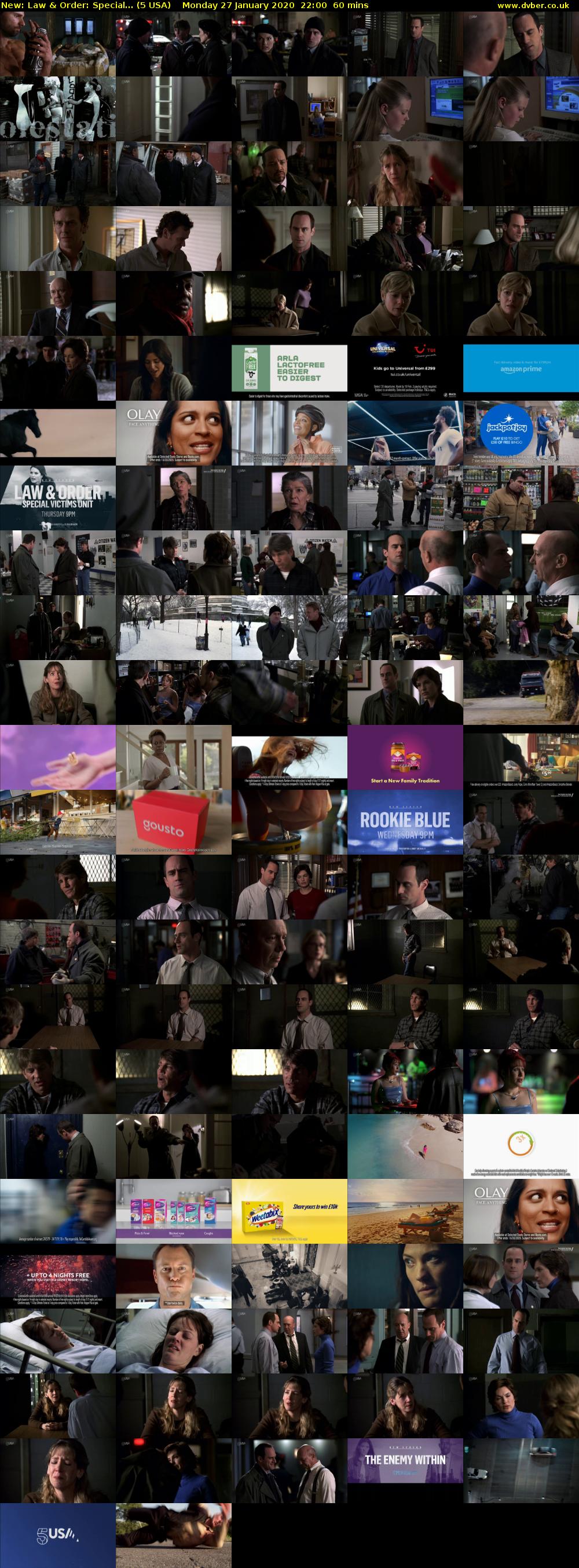 Law & Order: Special... (5 USA) Monday 27 January 2020 22:00 - 23:00