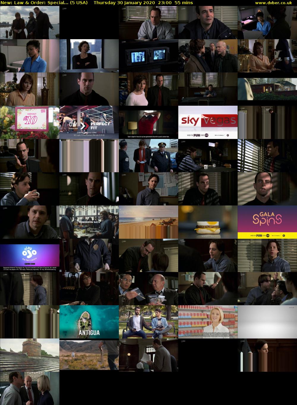 Law & Order: Special... (5 USA) Thursday 30 January 2020 23:00 - 23:55