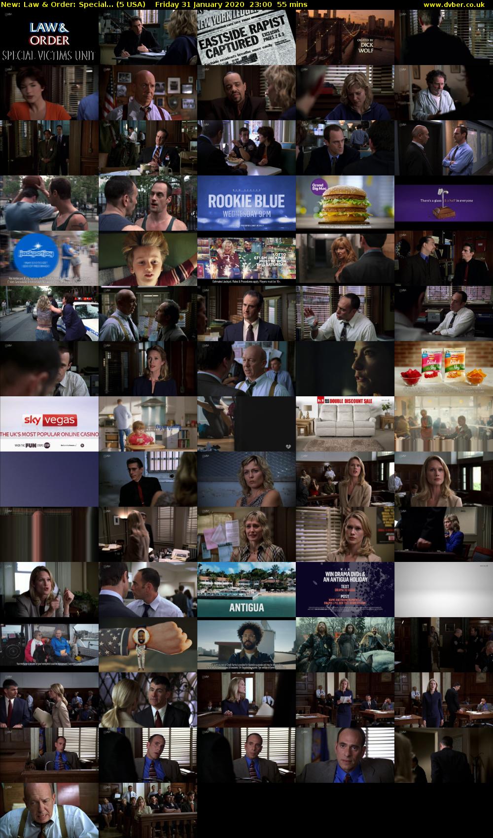 Law & Order: Special... (5 USA) Friday 31 January 2020 23:00 - 23:55