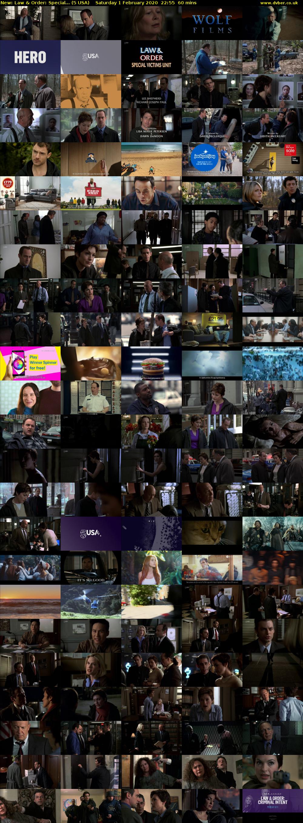 Law & Order: Special... (5 USA) Saturday 1 February 2020 22:55 - 23:55