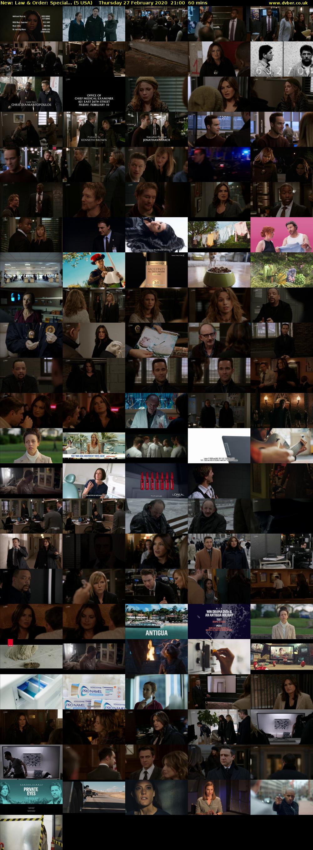Law & Order: Special... (5 USA) Thursday 27 February 2020 21:00 - 22:00