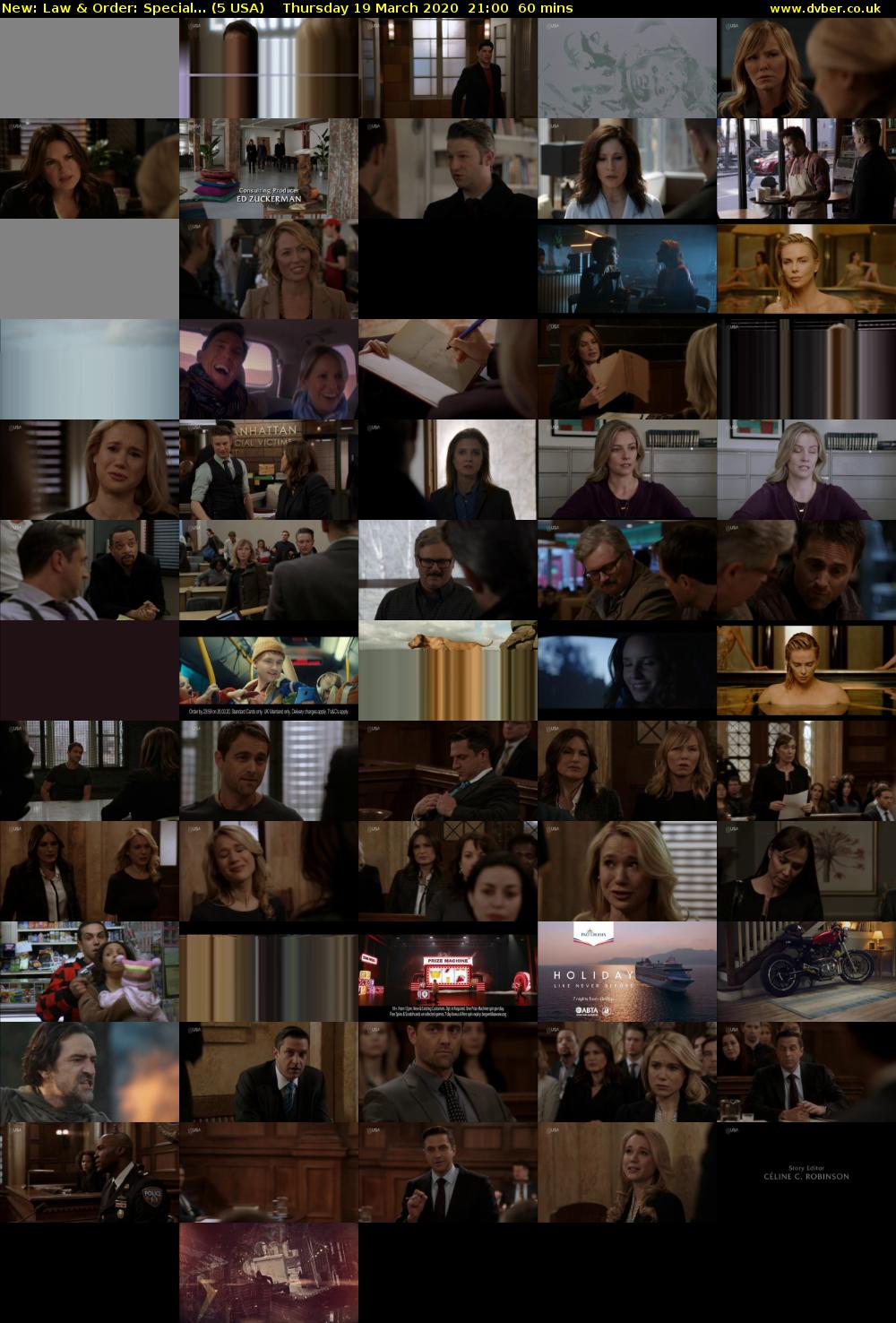 Law & Order: Special... (5 USA) Thursday 19 March 2020 21:00 - 22:00