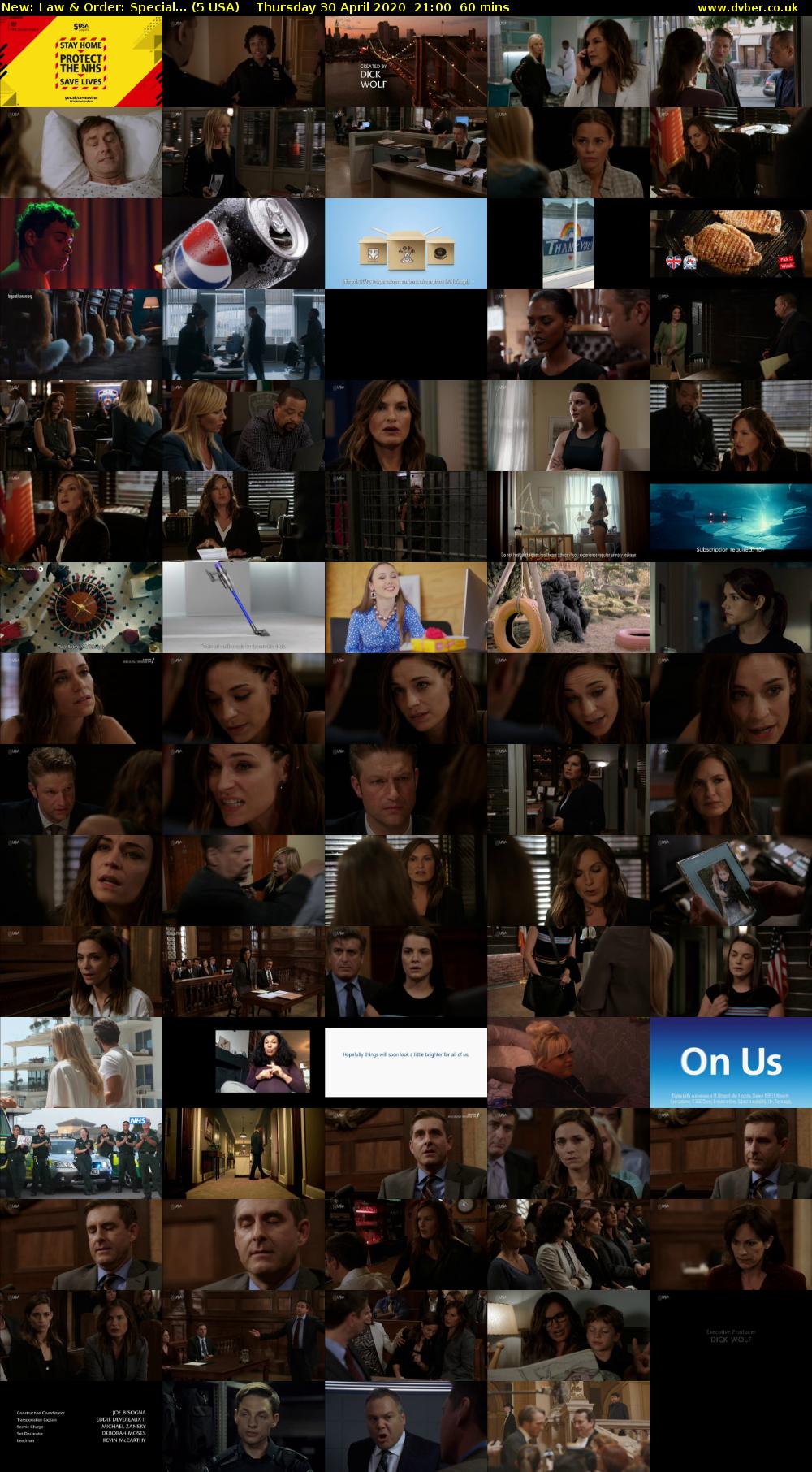 Law & Order: Special... (5 USA) Thursday 30 April 2020 21:00 - 22:00