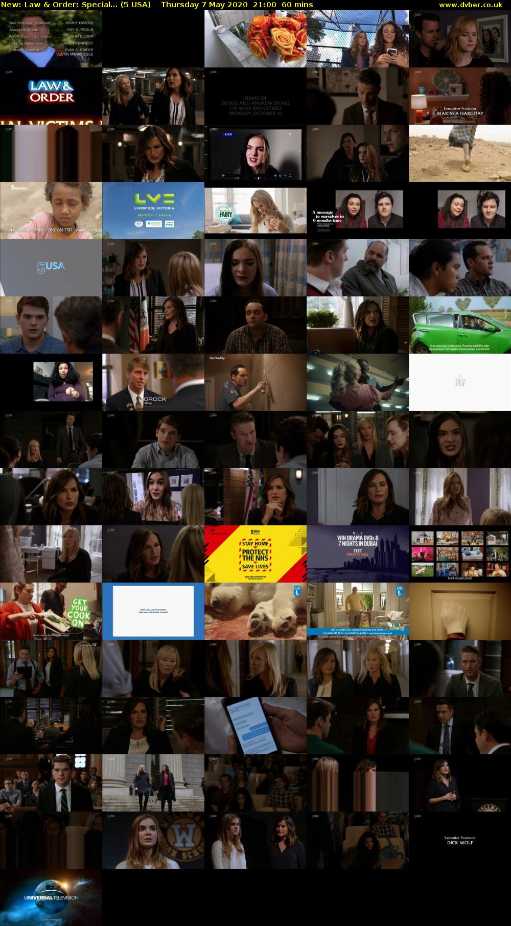Law & Order: Special... (5 USA) Thursday 7 May 2020 21:00 - 22:00