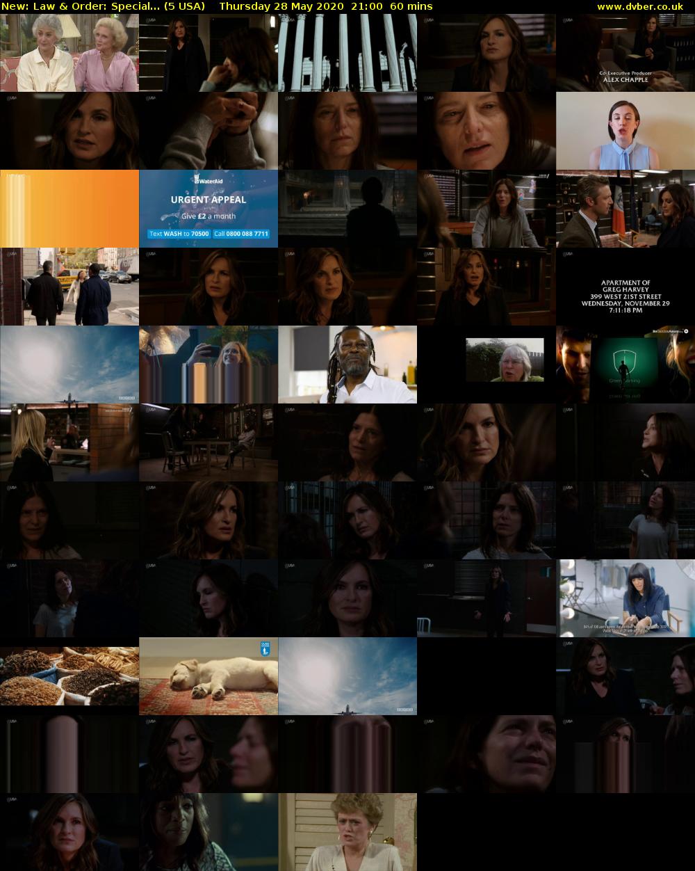 Law & Order: Special... (5 USA) Thursday 28 May 2020 21:00 - 22:00